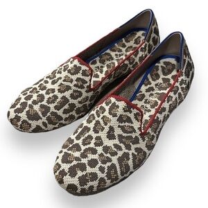 ROTHY'S loafer in retired Animal Print size 8.5 like new mocha spot red blue